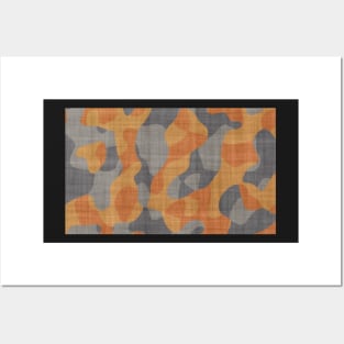 Orange and Grey camouflage pet bandana Posters and Art